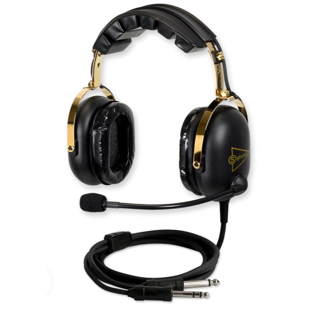 Sigtronics S-68 Aviation Pilot Headset Dual GA Plug PTT Boom Mic USA